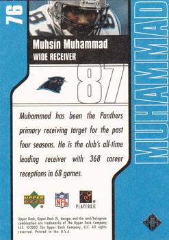 2002 Upper Deck XL #76 Muhsin Muhammad Back
