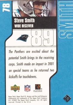 2002 Upper Deck XL #78 Steve Smith Back
