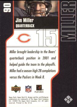 2002 Upper Deck XL #90 Jim Miller Back