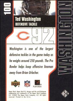 2002 Upper Deck XL #100 Ted Washington Back