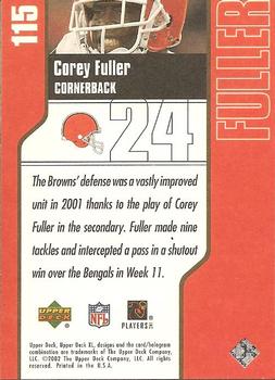 2002 Upper Deck XL #115 Corey Fuller Back