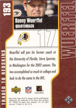 2002 Upper Deck XL #193 Danny Wuerffel Back