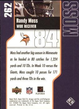 2002 Upper Deck XL #262 Randy Moss Back