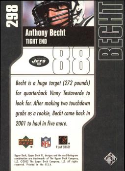 2002 Upper Deck XL #298 Anthony Becht Back