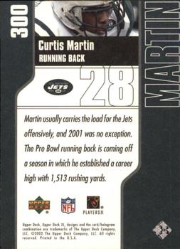 2002 Upper Deck XL #300 Curtis Martin Back