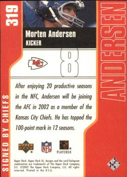 2002 Upper Deck XL #319 Morten Andersen Back