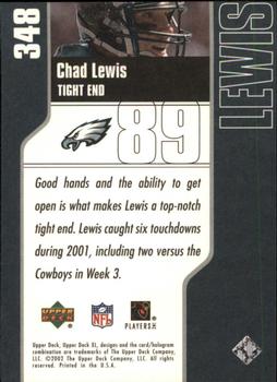 2002 Upper Deck XL #348 Chad Lewis Back