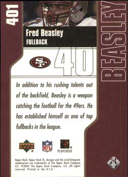 2002 Upper Deck XL #401 Fred Beasley Back