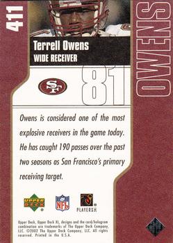 2002 Upper Deck XL #411 Terrell Owens Back