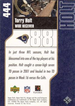 2002 Upper Deck XL #444 Torry Holt Back
