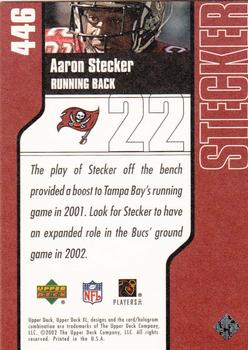 2002 Upper Deck XL #446 Aaron Stecker Back