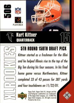 2002 Upper Deck XL #506 Kurt Kittner Back