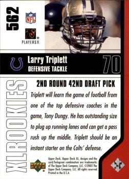 2002 Upper Deck XL #562 Larry Tripplett Back