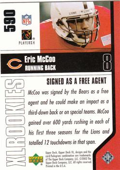 2002 Upper Deck XL #590 Eric McCoo Back