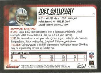 2003 Bowman #5 Joey Galloway Back