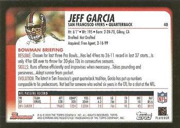 2003 Bowman #40 Jeff Garcia Back