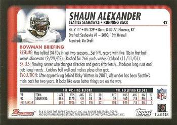 2003 Bowman #42 Shaun Alexander Back