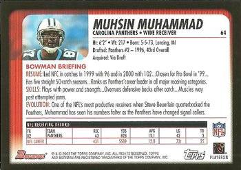 2003 Bowman #64 Muhsin Muhammad Back