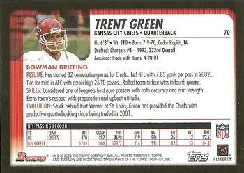2003 Bowman #70 Trent Green Back