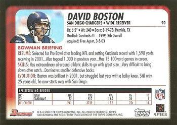 2003 Bowman #90 David Boston Back