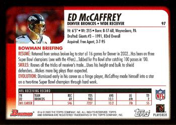 2003 Bowman #97 Ed McCaffrey Back