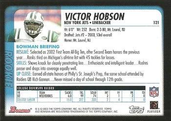 2003 Bowman #121 Victor Hobson Back