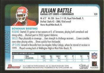 2003 Bowman #131 Julian Battle Back