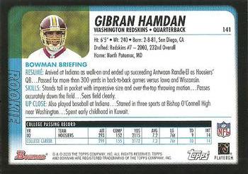 2003 Bowman #141 Gibran Hamdan Back