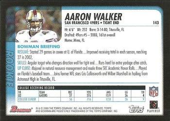 2003 Bowman #143 Aaron Walker Back