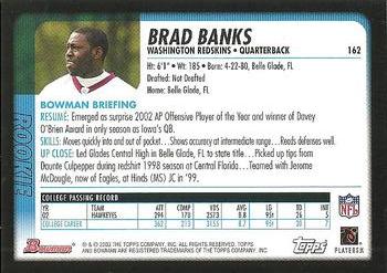 2003 Bowman #162 Brad Banks Back