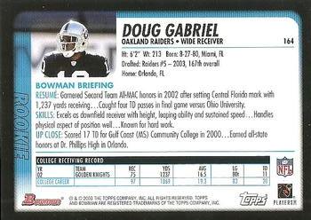 2003 Bowman #164 Doug Gabriel Back
