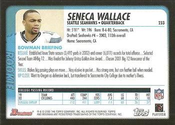 2003 Bowman #233 Seneca Wallace Back