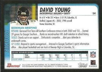 2003 Bowman #241 David Young Back
