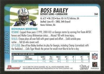 2003 Bowman #260 Boss Bailey Back