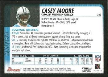 2003 Bowman #262 Casey Moore Back