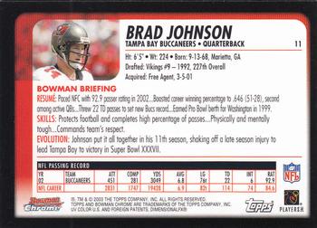 2003 Bowman Chrome #11 Brad Johnson Back