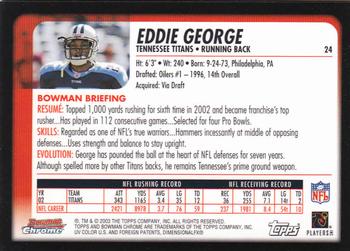 2003 Bowman Chrome #24 Eddie George Back
