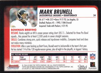 2003 Bowman Chrome #54 Mark Brunell Back