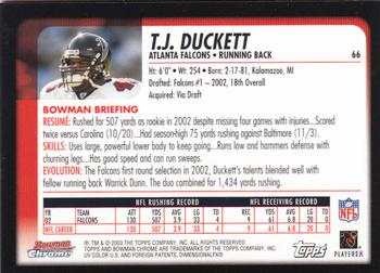 2003 Bowman Chrome #66 T.J. Duckett Back