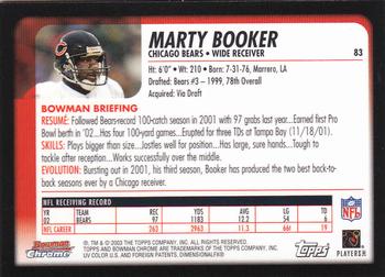 2003 Bowman Chrome #83 Marty Booker Back