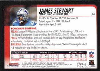 2003 Bowman Chrome #84 James Stewart Back