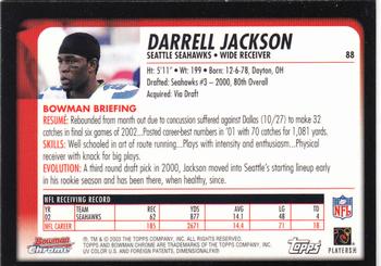 2003 Bowman Chrome #88 Darrell Jackson Back