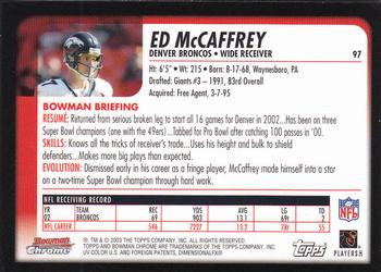 2003 Bowman Chrome #97 Ed McCaffrey Back