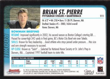 2003 Bowman Chrome #111 Brian St. Pierre Back