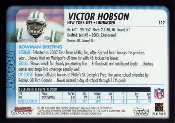 2003 Bowman Chrome #117 Victor Hobson Back