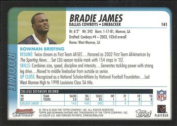 2003 Bowman Chrome #141 Bradie James Back