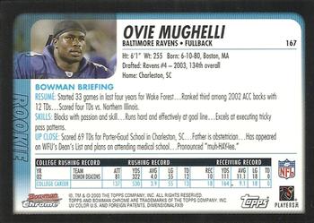 2003 Bowman Chrome #167 Ovie Mughelli Back