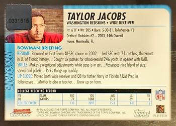 2003 Bowman Chrome #225 Taylor Jacobs Back
