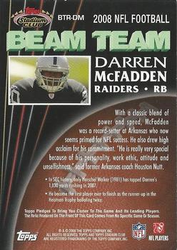 2008 Stadium Club - Beam Team Jerseys Retail #BTR-DM Darren McFadden Back
