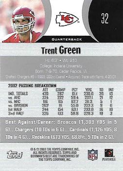 2003 Bowman's Best #32 Trent Green Back